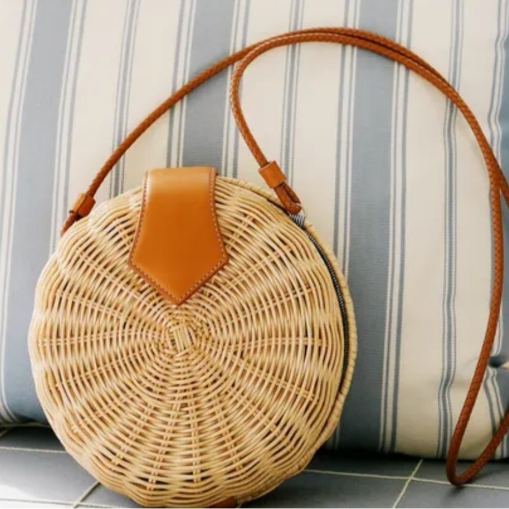 J. McLaughlin Romina Wicker Crossbody Purse